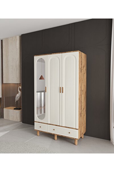 Teen & Bright %100 MDF Mila 3 Kapaklı Çekmeceli Modüler Gardırop - Aytaşı