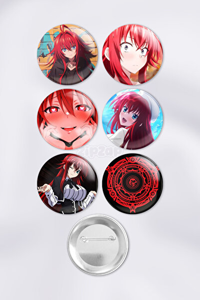 ZipZap Rias Gremory High School DXD Çanta Süsü Rozet İğneli Buton Rozet Seti ...