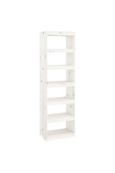 vidaxl Bibliotecă/Separator cameră alb 60x30x199,5 cm lemn masiv pin