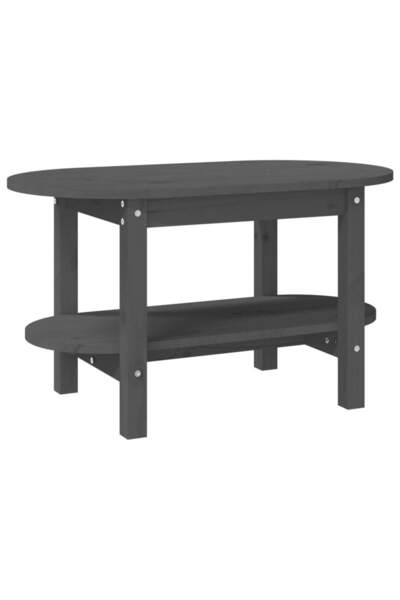 vidaxl Măsuță de cafea, gri, 80x45x45 cm, lemn masiv de pin