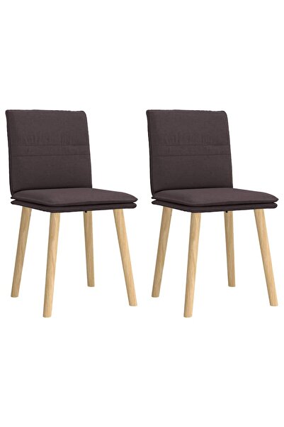 vidaxl Scaune de masă, 2 buc., maro închis, material textil