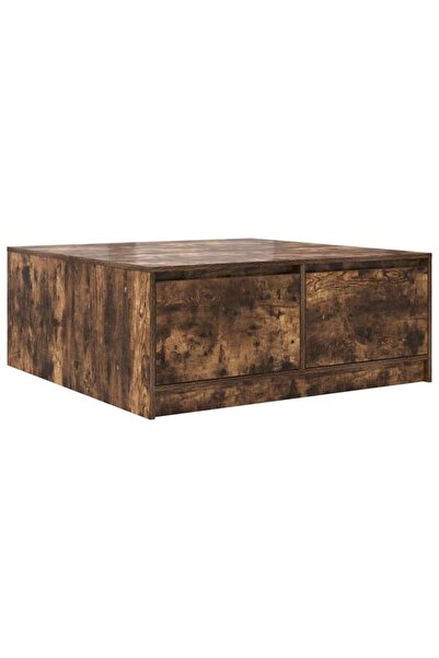 vidaxl Măsuță de cafea cu sertare Stejar afumat 100 x 100 x 40 cm