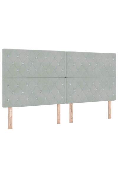 vidaxl Tăblie cap Gri deschis 200 cm Catifea