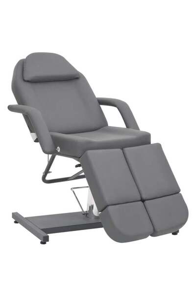 vidaxl Scaun cosmetic, gri, 180 x 62 x 78 cm, piele