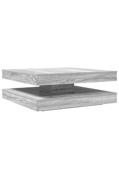 vidaxl Măsuță de cafea rotativă la 360 de grade, gri Sonoma 90 x 90 x 34,5 cm