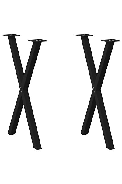vidaxl Picioare de masă în formă de X, 2 buc., negru, 57x(72-73) cm, oțel