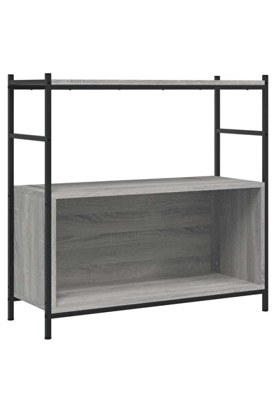 vidaxl Raft de cărți gri sonoma 80x30x78,5 cm lemn prelucrat și fier
