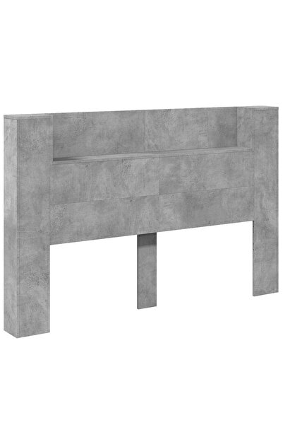 vidaxl Tăblie cap Gri din beton 160 x 16,5 x 103,5 cm Lemn compozit