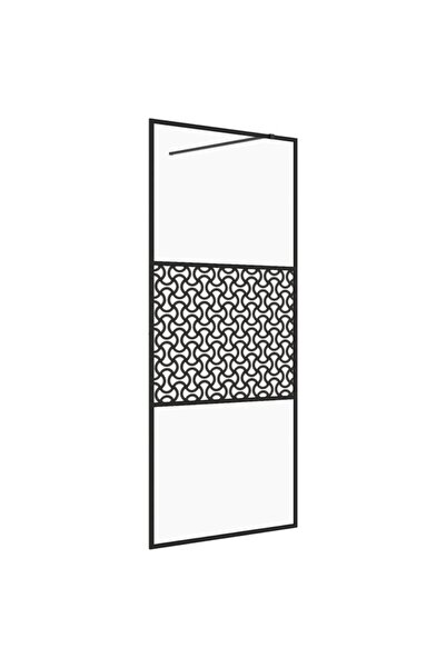 vidaxl Paravan de duș tip walk-in negru 115 x 195 cm, sticlă ESG transparentă
