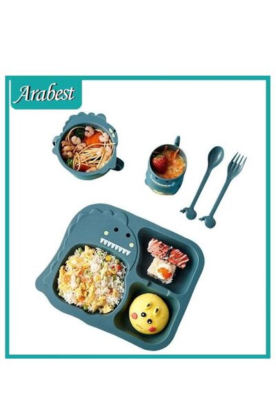 Arabest 5-Piece Kids Dinnerware Set,Baby Feeding Set for Toddlers,Includes Pl...