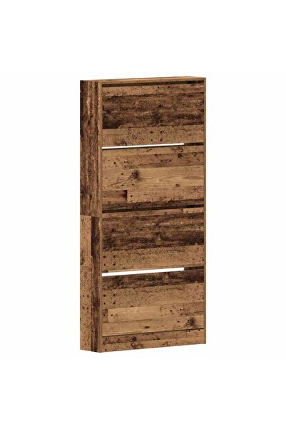 vidaxl Pantofar cu raft Lemn vechi 80 x 21 x 163,5 cm