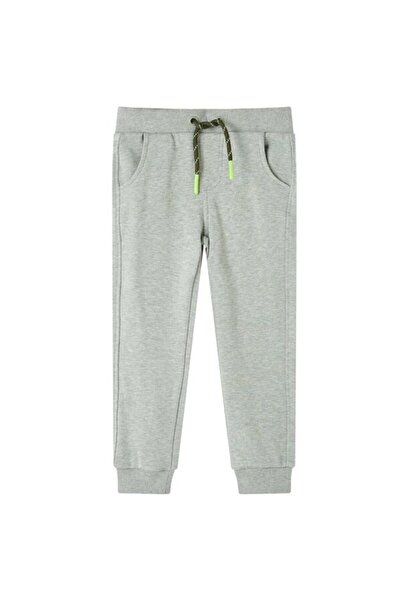 vidaxl Pantaloni de trening pentru copii, kaki deschis, 128