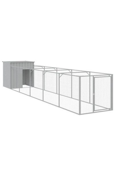 vidaxl Cușcă și țarc pentru câini Gri deschis 110 x 609 x 110 cm Oțel galvanizat