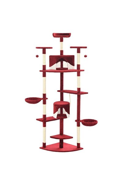 vidaxl Ansamblu de joacă pentru pisici, stâlpi din sfoară de sisal, 203 cm, R...