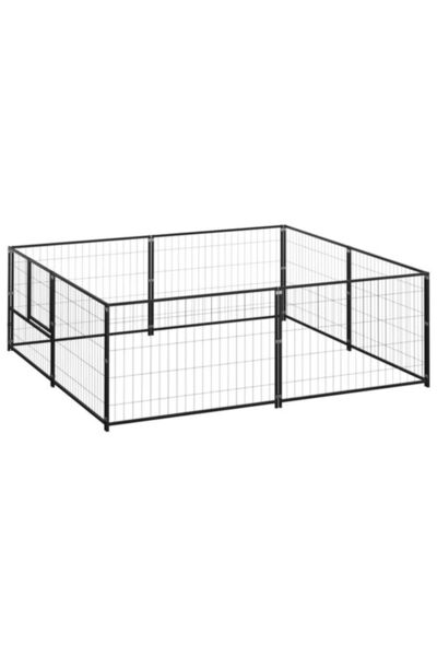 vidaxl Țarc pentru câini, negru, 4 m², oțel