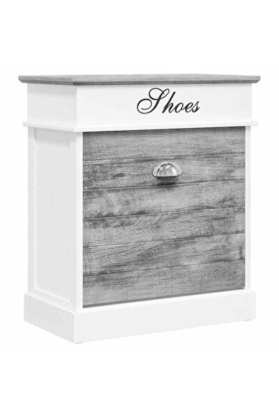 vidaxl Pantofar, gri, 50 x 28 x 58 cm, lemn de paulownia