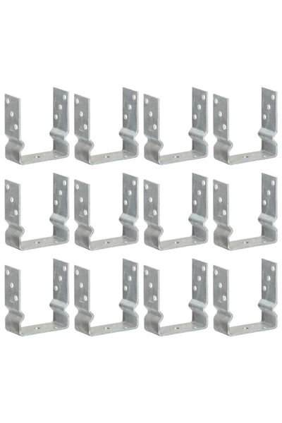 vidaxl Ancore pentru gard, 12 bucăți, Argintiu, 12 x 6 x 15 cm, Oțel galvanizat