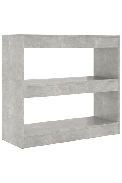 vidaxl Bibliotecă/Separator cameră, gri beton, 80x30x72 cm