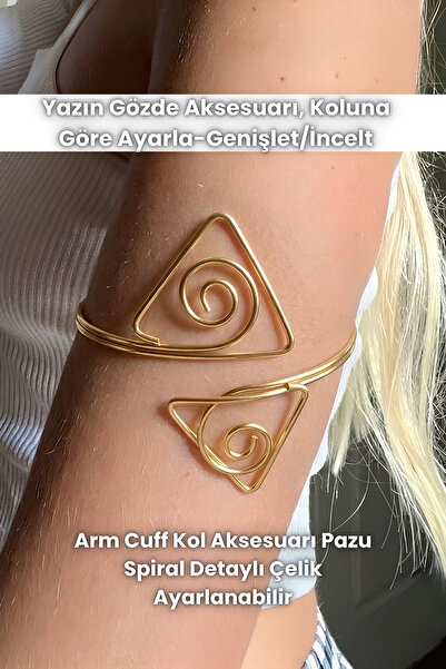 Elifsu Jewelry Armcuff Bilekliği Pazu Bilekliği Sarmal Detaylı Ayarlanabilir
