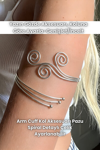 Elifsu Jewelry Armcuff Bilekliği Pazu Bilekliği Sarmal Detaylı Ayarlanabilir