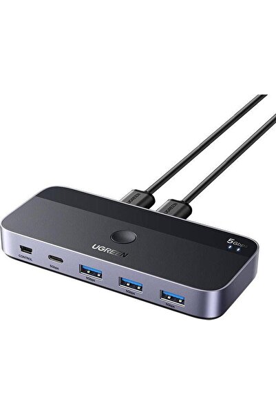 Ugreen Hub USB CM662, 1x microUSB, 1x USB-C, 3x USB-A 3.2 Gen1, Argintiu