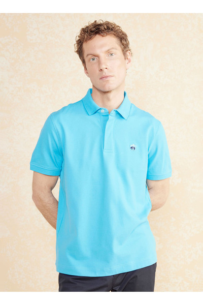 BROOKS BROTHERS Turkuaz Erkek Logo Baskılı T-Shirt BBSS25MTS010