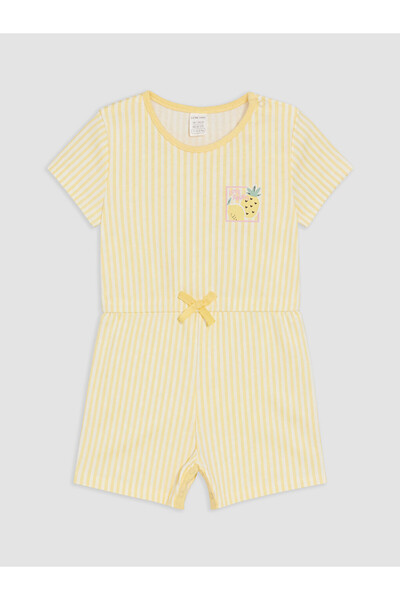 LC Waikiki Crew Neck Striped Baby Girl Jumpsuit