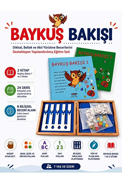 PUHU NÖRO EĞİTİM ARAÇLARI Baykuş Bakışı Bilişsel Egzersiz Seti (7+ yaş)
