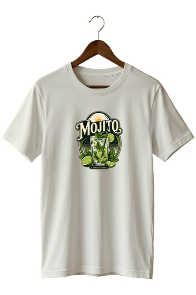 remonz Mojito Cocktail Unisex Cocktail Printed Regular Fit Crew Neck T-Shirt