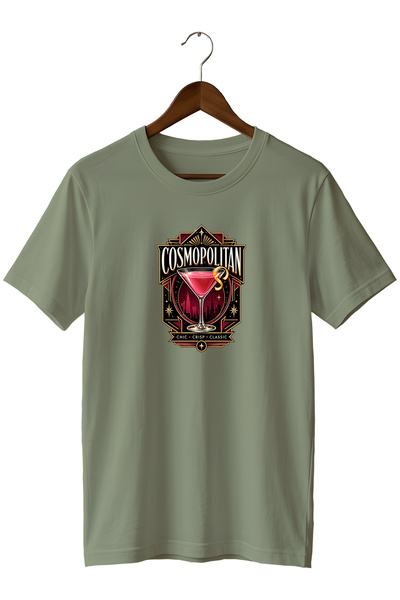 remonz Cosmopolitan Cocktail Unisex Cocktail Printed Regular Fit Crew Neck T-...