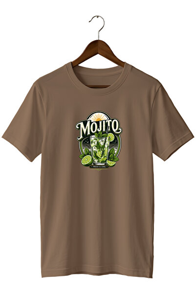 remonz Mojito Cocktail Unisex Cocktail Printed Regular Fit Crew Neck T-Shirt