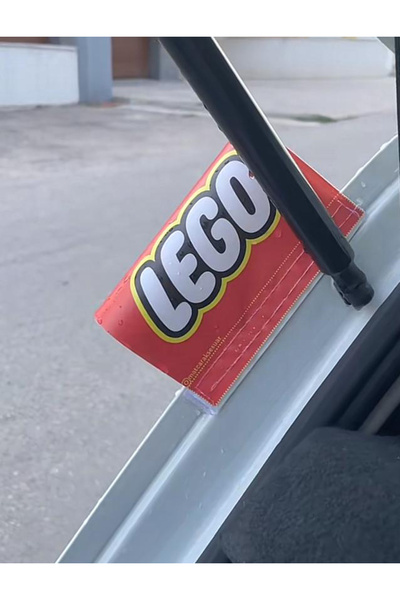 ESLEM Lego Logo Car Trunk Sticker Red Background Digital Printing Foil Auto A...
