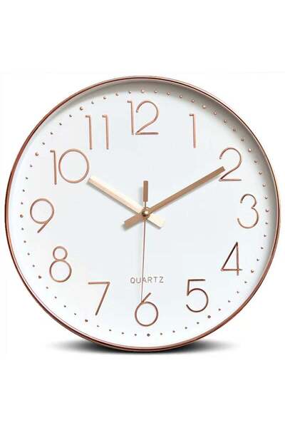 Qiccijoo Wall Clock 12-inch Silent Non-Ticking Round Wall Clocks Battery Oper...