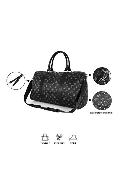 Assoda Asuda Stylish Women's Checkered Leather Shoulder Bag 18.5 Inch Waterproof