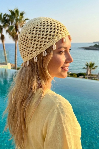LAGRANZE Premium Series Women's Summer Mesh Beanie with Seashell Decoration