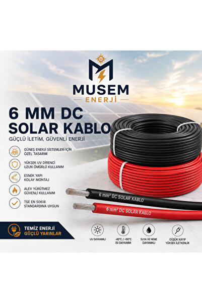 HES KABLO Musem Solar Enerji 6mm Solar kablo 50 M