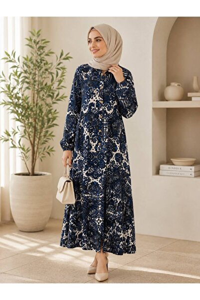 Blackmods Modal Dress with Half Buttons