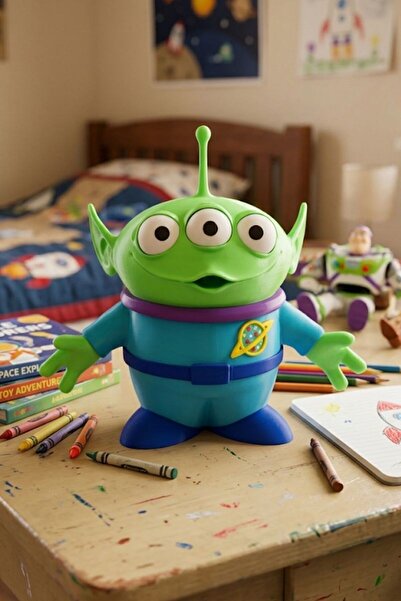Toy Story Küçük Yeşil Adam Uzaylı Figürü - Oyuncak Hikayesi (20x16cm)