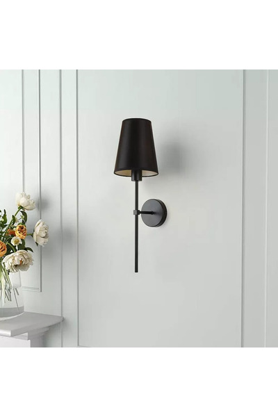 HAMER Shine Bright Single Black Wall Light - E14 Base