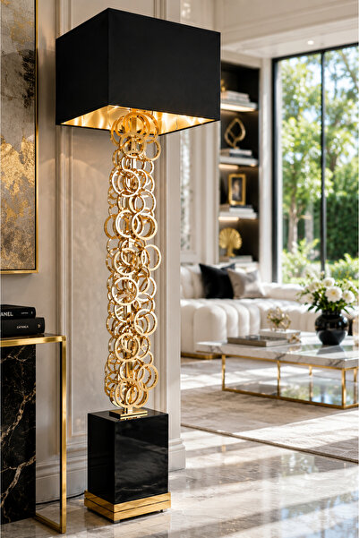 Vinner Luxury Aurelia Gold Sculpture Lambader – Siyah & Gold Detaylı Tasarım ...