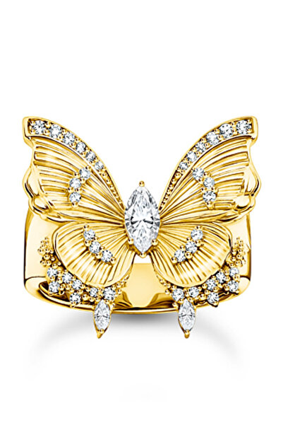 Thomas Sabo TR2495-414-14-58 Δαχτυλίδι κοκτέιλ πεταλούδα επιχρυσωμένο Γυναικείο