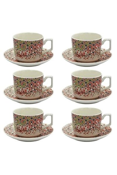 OEM Set de 6 cești și 6 farfurii, 160 ml, Multicolor