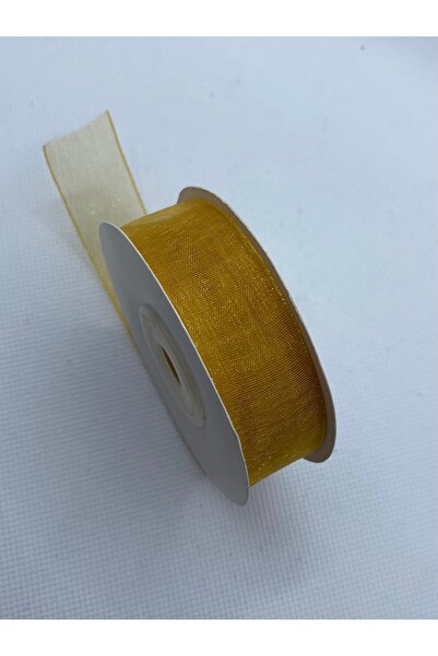 Lorin hobi Mustard 2 cm Organza Tulle Ribbon 20 Meters No;3229
