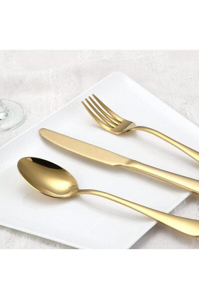 Aisoso Gold Silverware Set, 20-Piece Flatware Set Stainless Steel Cutlery Kit...