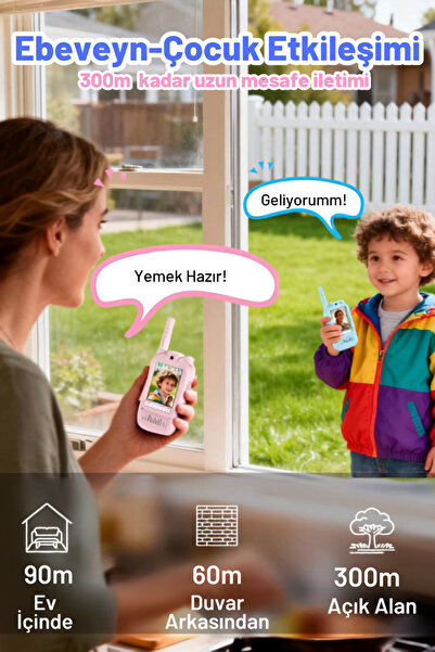 beboncool 3-12 Yaş Kız Erkek Çocuk Yüksek Çekim Mesafeli Görüntülü Sesli Konuşma Telsiz Walkie Talkie