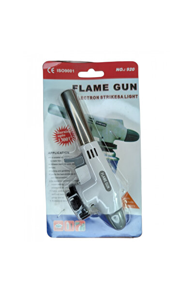 OEM Arzator reincarcabil portabil pentru flambat reglare flacara 18 cm alb