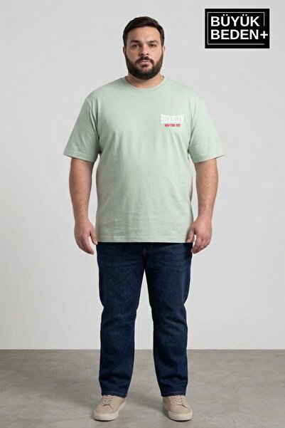 Superlife Süperlife Men's Large Size Brooklyn 1970 Printed 3Xl-6Xl Crew Neck ...