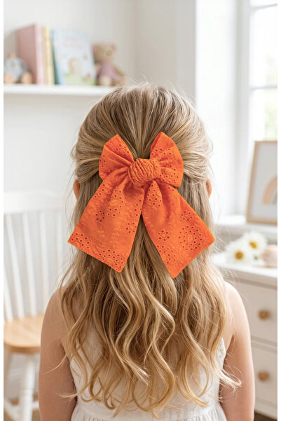 chipiques Fisto Embroidered Orange Tail Bow Automatic Clip Buckle Mother-Child