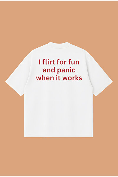 PURE POWER Flirt for Fun Boxy Fit Oversize Unisex 100% Cotton Tshirt – Printe...