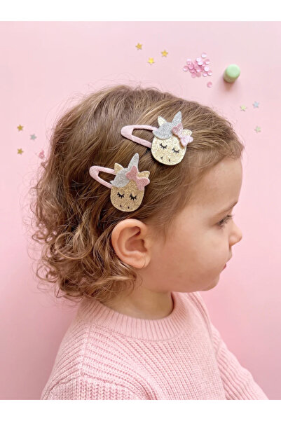 chipiques 2’li Simli Unicorn Figürlü Kız Çocuk Saç Tokası